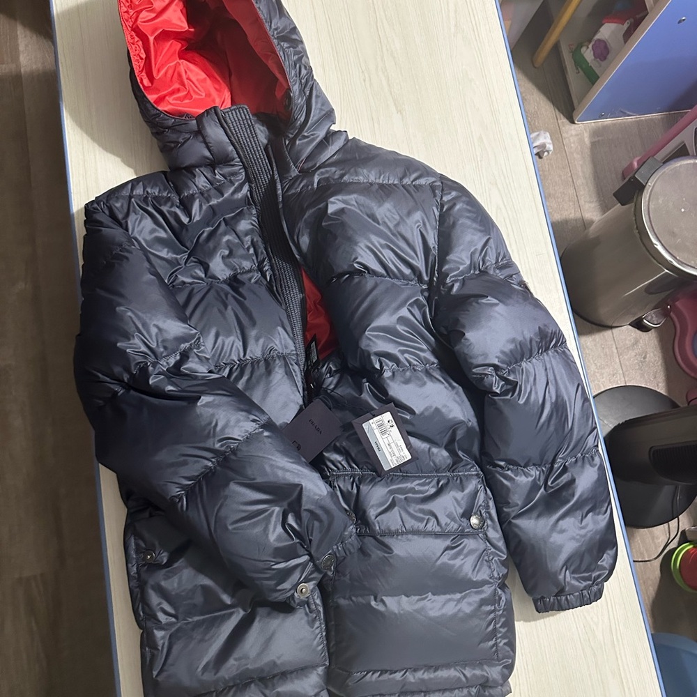 Prada Metallic Gray Puffer Jacket